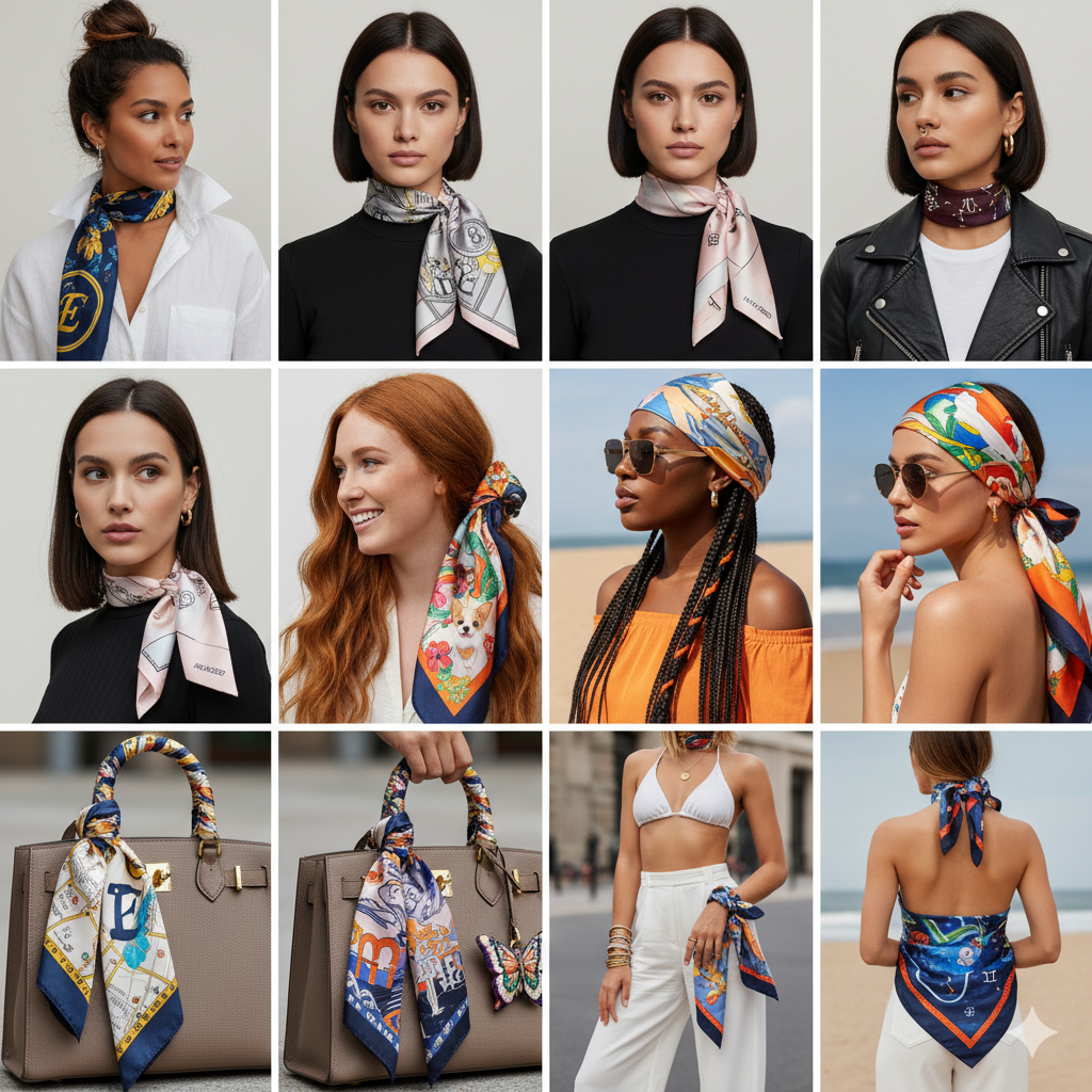 Personalized silk scarf